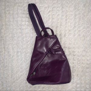 Vera Pelle leather convertible sling backpack